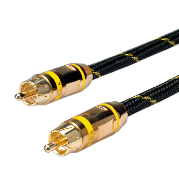 ROLINE GOLD Cinch-Verbindungskabel simplex Stecker / Stecker, gelb 2,5m