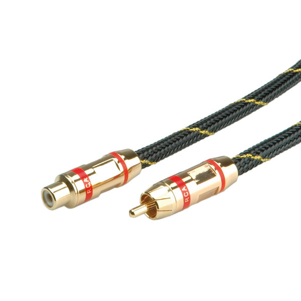 ROLINE GOLD Cinch-Verlängerungskabel simplex Stecker / Buchse, rot 5,0m