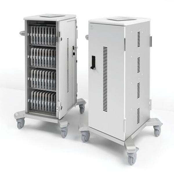 Anthro Tablet Charging Carts Indoor Silver,White