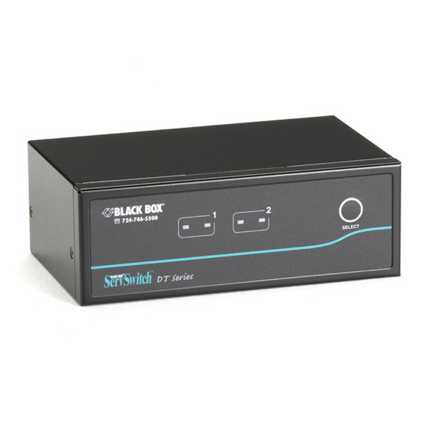 Black Box ServSwitch DT Dual-Head DVI USB, 2-Port KVM switch