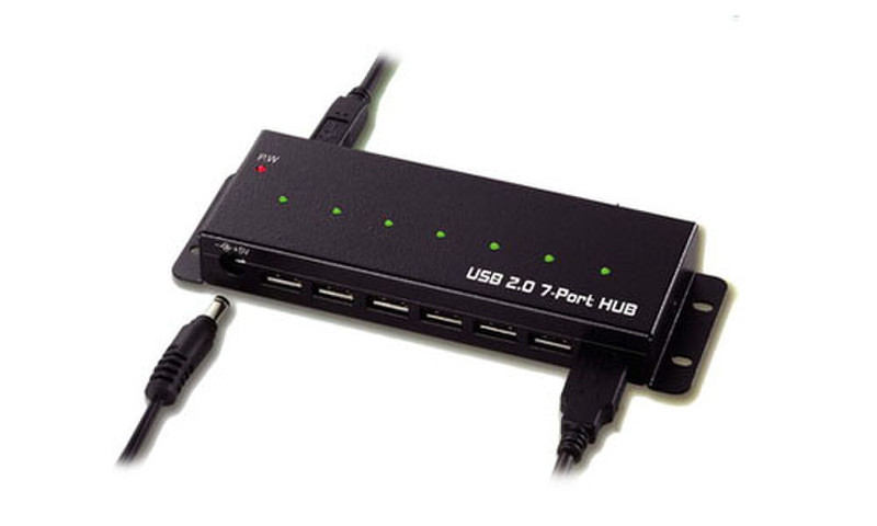 Add-On Computer Peripherals (ACP) 7 Port USB 2.0 480Mbit/s Schwarz