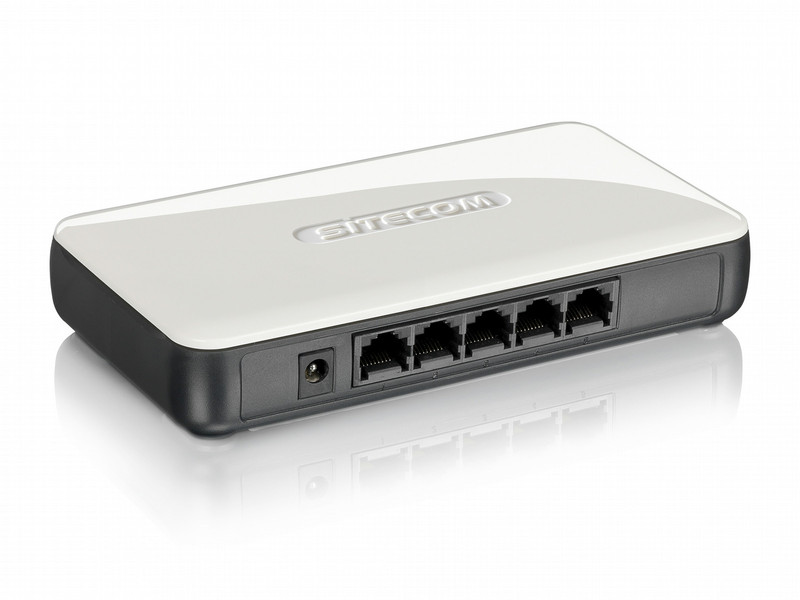 Sitecom LN-120 Неуправляемый Gigabit Ethernet (10/100/1000) Черный, Белый сетевой коммутатор