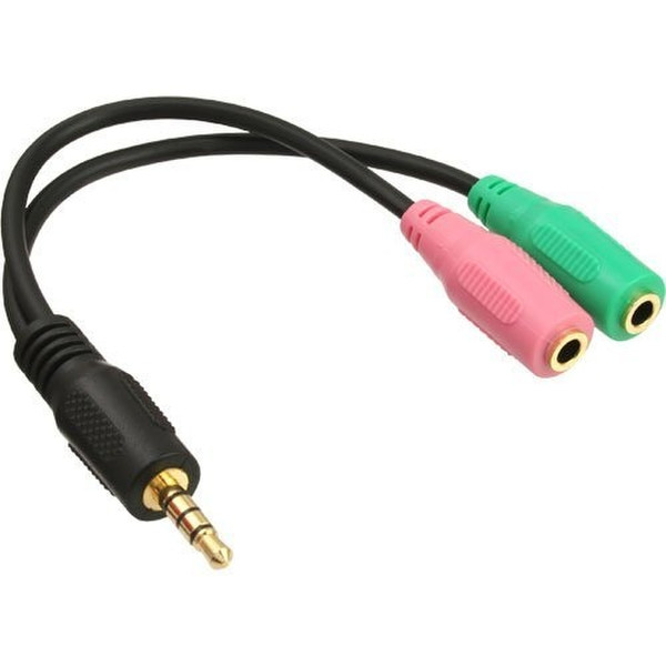 InLine 99302I 3,5 мм 2 x 3.5 mm Зеленый, Розовый, Черный кабельный разъем/переходник