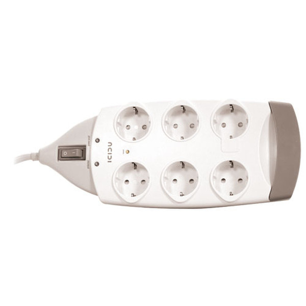 ICIDU Surge Protector 6-Way 6розетка(и) Серый сетевой фильтр