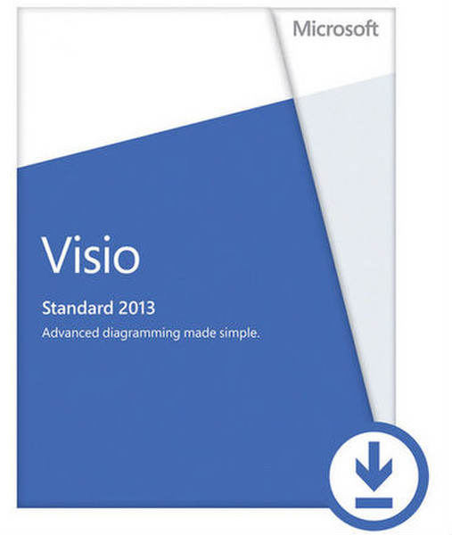 Microsoft Visio Standard 2013, x32/64, PKL, WIN, 1u, 1pc, ESD, ENG
