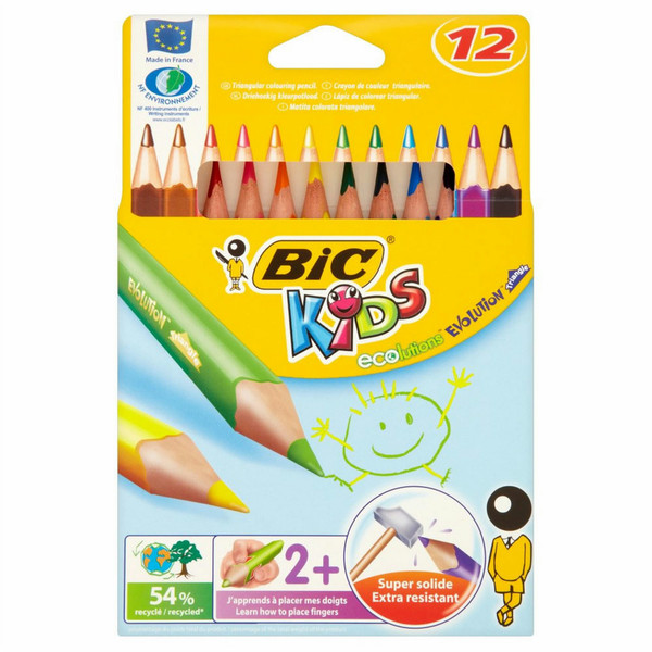 BIC Kids Evolution Triangular 12шт цветной карандаш
