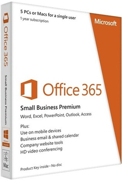 Microsoft Office 365 Small Business Premium, 5PC/5Mac, 1y, ESP