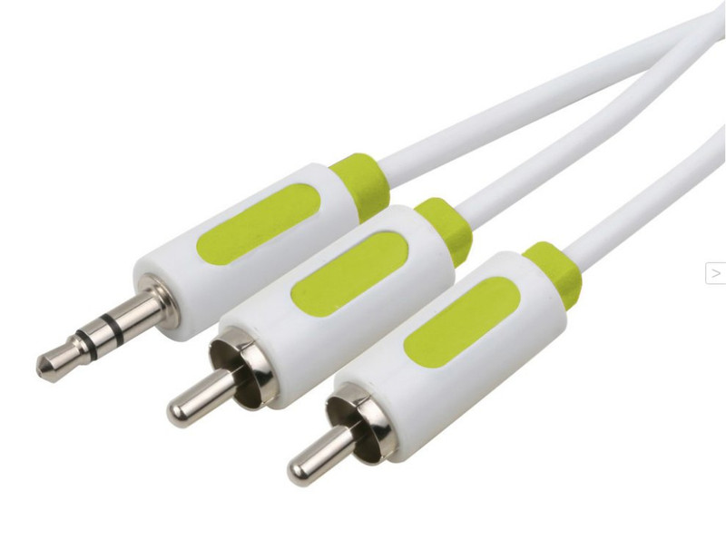 Muvit MUAUC0005 1.5m 3.5mm 2 x RCA Grün, Weiß Audio-Kabel