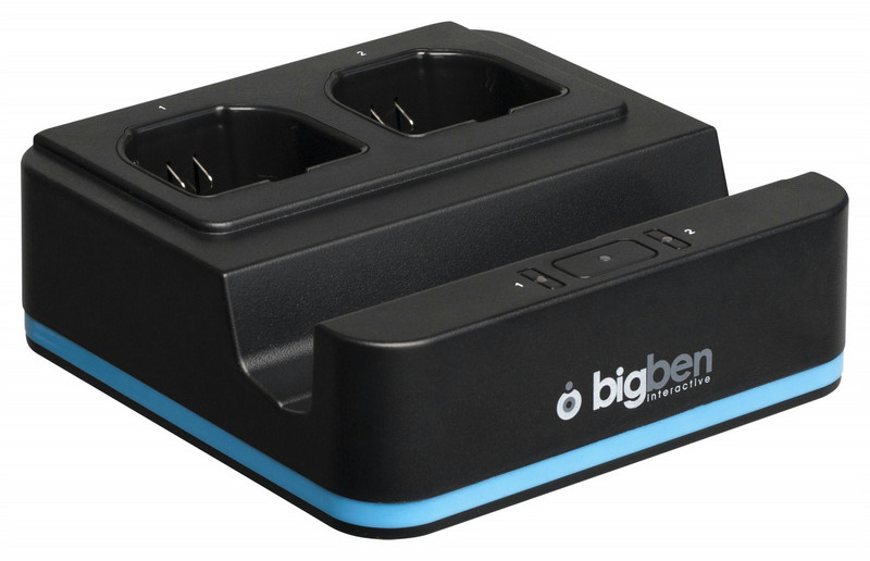 Bigben Interactive WIIUDUALCHARGER Indoor Black,Blue mobile device charger