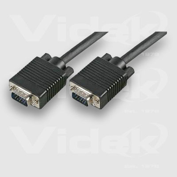 Videk SVGA M to M Black Coax Monitor Cable 0.5m 0.5m SVGA Male SVGA Male Black coaxial cable