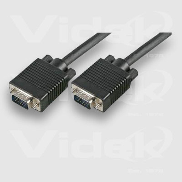 Videk SVGA M to M Black Coax Monitor Cable 5m 5m SVGA Male SVGA Male Black coaxial cable