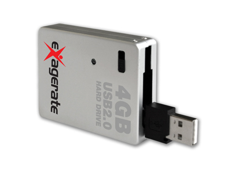 Hamlet XZP4GBD XZP4GBD Zelig Drive 4GB USB 2.0 Pocket HDD 2.0 4GB Silber Externe Festplatte