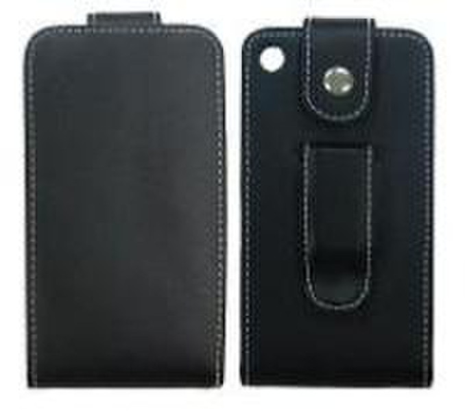 Adapt Apple i-Phone 3G -mX Leather Case - Flip T Schwarz