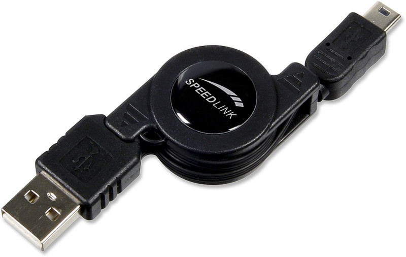 SPEEDLINK PSP™ USB Cable retractable, black 0.7м Черный кабель USB