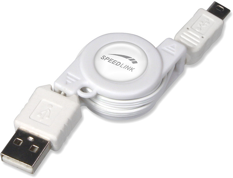 SPEEDLINK PSP™ USB Cable retractable, white 0.7m Weiß USB Kabel