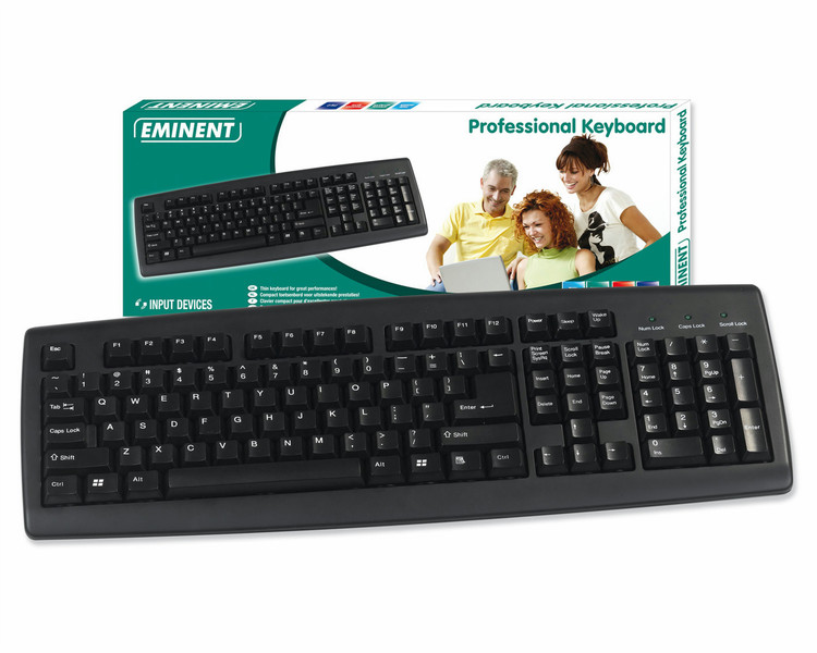 Eminent EM3105 Keyboard PS/2 US Layout PS/2 Черный клавиатура