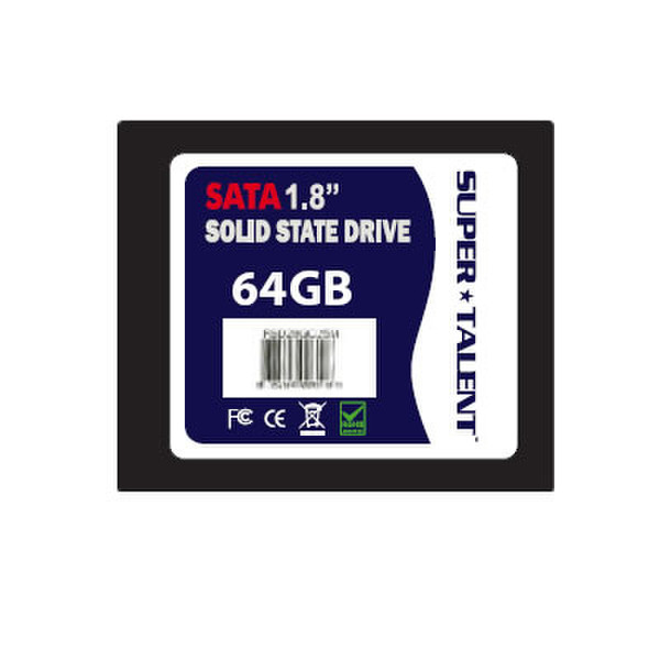 Super Talent Technology DuraDrive AT SATA 18, 64GB Serial ATA solid state drive