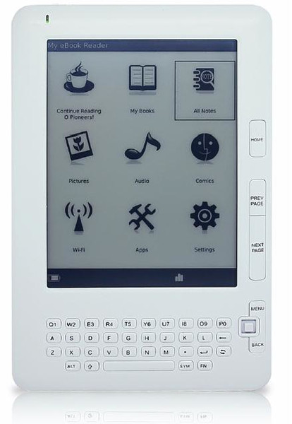Gemini eReader D09 6" Сенсорный экран 4ГБ Wi-Fi Белый электронная книга
