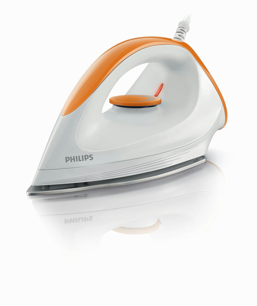 Philips GC150/41 Утюг для сухой глажки Алюминиевая подошва 1000Вт Оранжевый, Белый утюг