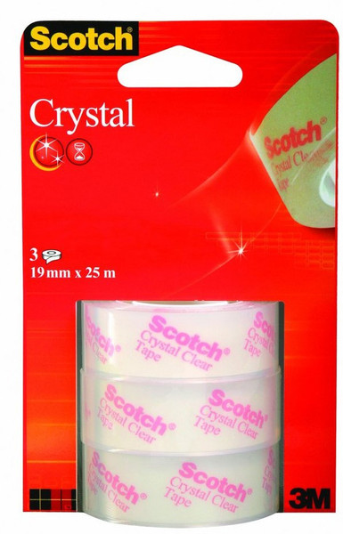 Scotch Crystal Clear 25m Transparent 3Stück(e) Klebeband für das Büro