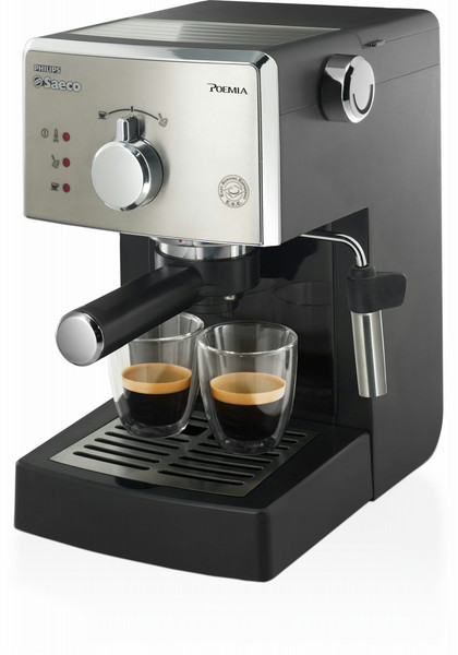 Saeco Poemia HD8325/47 Отдельностоящий Руководство Машина для эспрессо 1л Cеребряный кофеварка