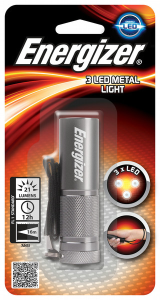 Energizer LED Metal Torch Hand flashlight LED Grey