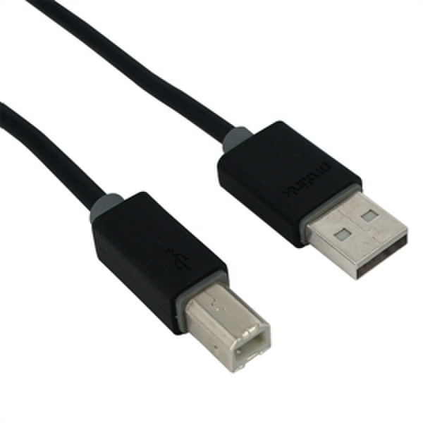 PROLINK USB 2.0, A-B, 1.5m 1.5m USB A USB B Schwarz, Grau