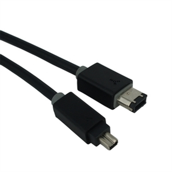 PROLINK IEEE 1394a 4pin - IEEE 1394a 6pin, 2m 2m 4-p 6-p Schwarz Firewire-Kabel