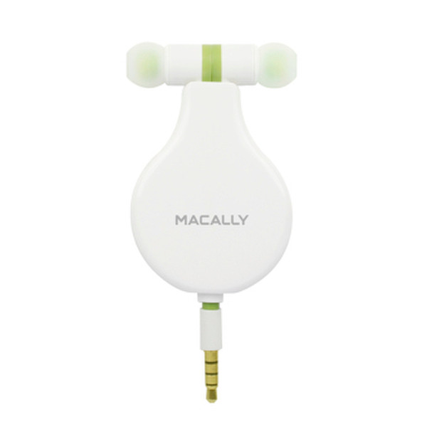 Macally Retractable earphones - White