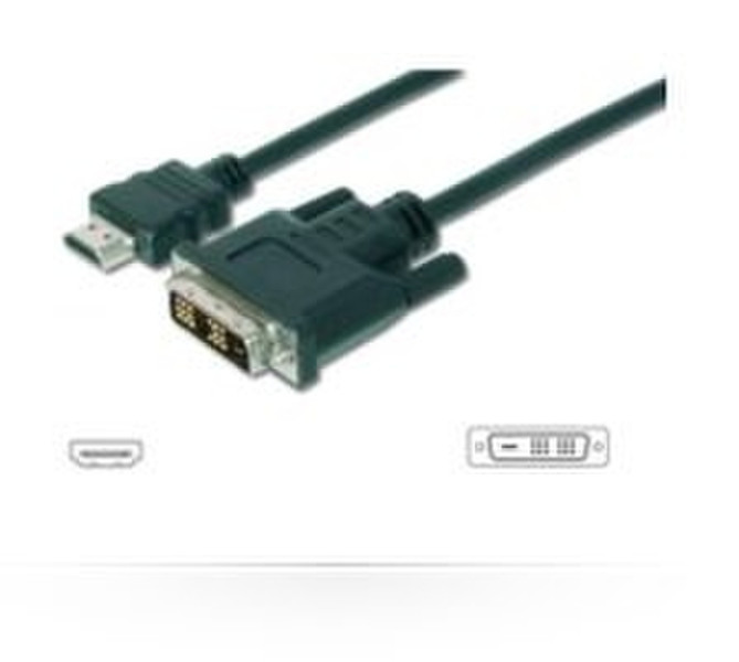 Microconnect HDMI - DVI-D, 0.5m 0.5m HDMI DVI-D Schwarz Videokabel-Adapter