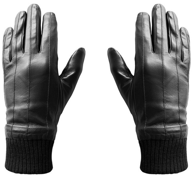 hi-Fun 13297 Black Leather touchscreen gloves
