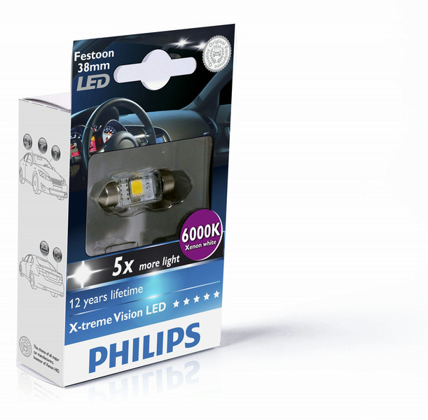 Philips X-tremeVision LED лампа для салона и сигналов 128596000KX1