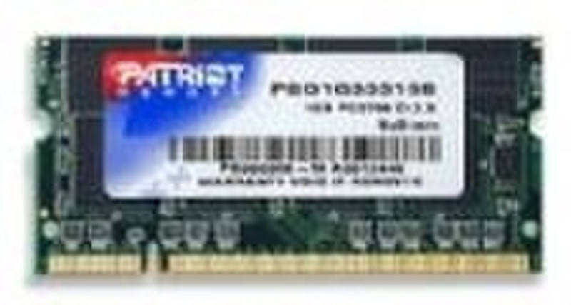 Patriot Memory 1Gb PC2700 DDR333 SO-DIMM CL2.5 1GB DRAM 333MHz memory module