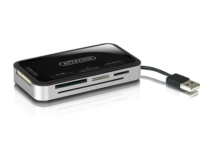 Sitecom MD-031 USB 2.0 Черный, Cеребряный устройство для чтения карт флэш-памяти
