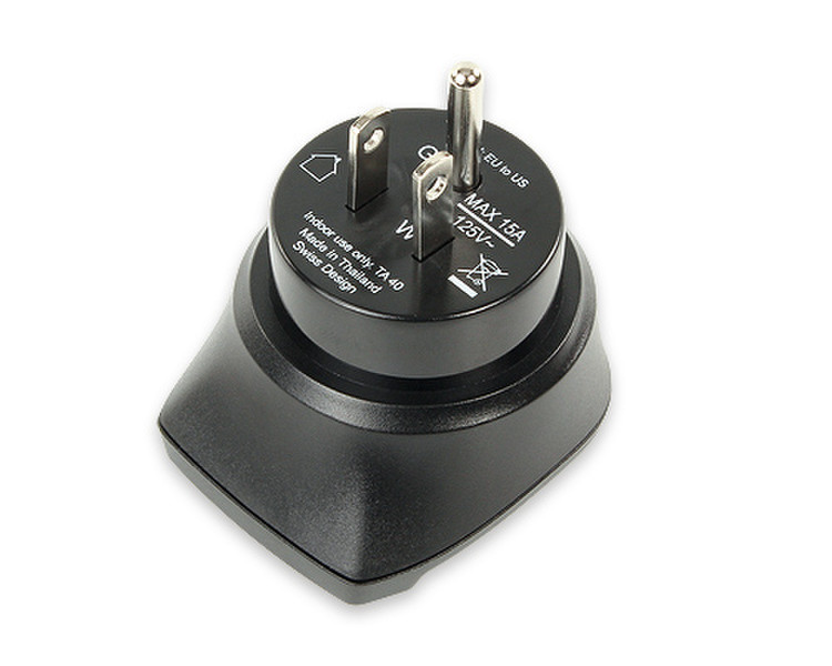 Ansmann 1250-0002 Type F (Schuko) Black power plug adapter