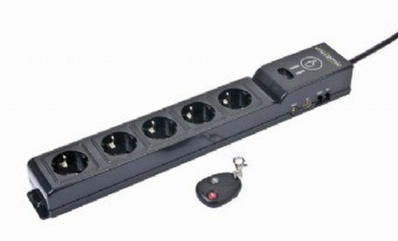 Gembird EG-SP5-TNCU6B-RM 5AC outlet(s) 220-250V 1.8m Black surge protector