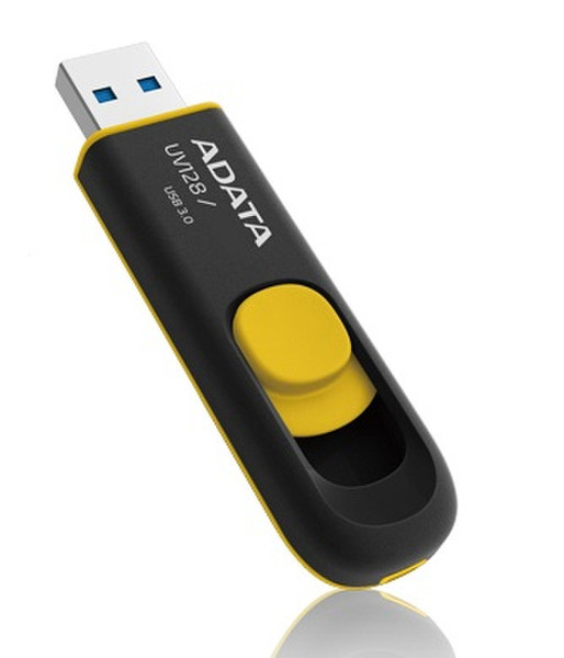 ADATA DashDrive UV128 16GB 16ГБ USB 3.0 (3.1 Gen 1) Тип -A Черный, Желтый USB флеш накопитель