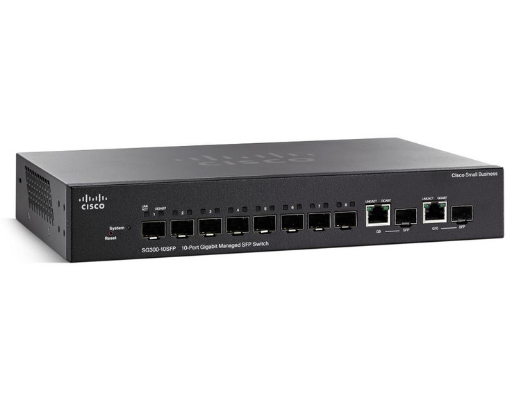 Cisco Small Business SG300-10SF Управляемый L3 Gigabit Ethernet (10/100/1000) Черный