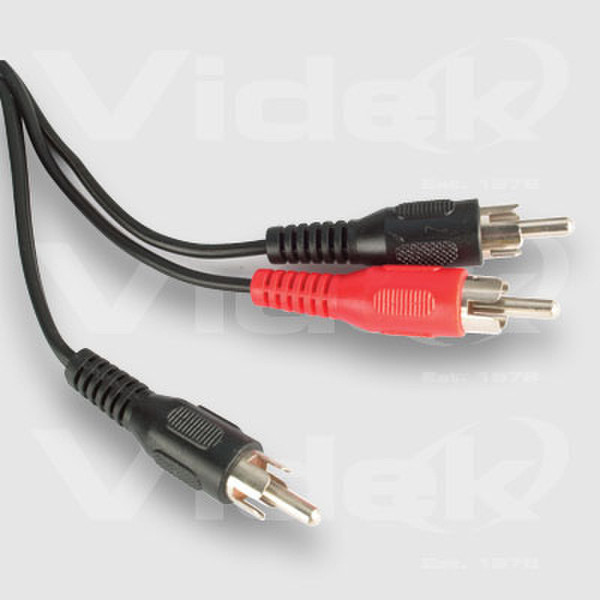 Videk Phono Plug to 2 x Phono Plug 5m 5m Phono Phono Black coaxial cable