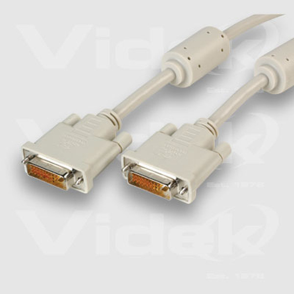 Videk DVI/I M to M Dual Link Digital/Analogue Monitor Cable 1m 1m DVI-I DVI-I DVI cable