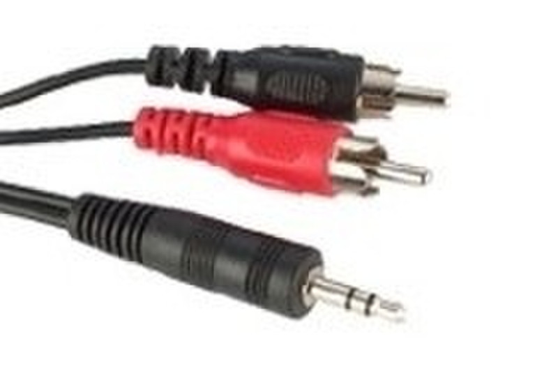 Videk 3.5mm Plug Stereo to 2 Phono Plugs 1.2Mtr 1.2m 3.5mm Schwarz Audio-Kabel