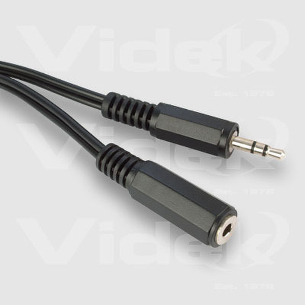 Videk 3.5mm Stereo Jack Plug to Socket 5m 5m 3.5mm 3.5mm Black audio cable