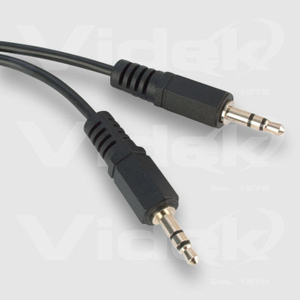 Videk 3.5mm Plug to 3.5mm Plug Stereo 20Mtr 20m 3.5mm 3.5mm Black audio cable