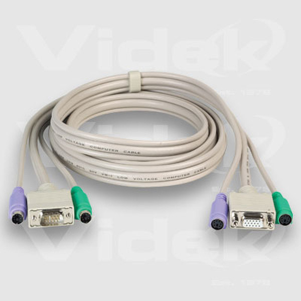 Videk SVGA/PS2 Monitor Mouse Keyboard Extension Cable Set 3m 3m KVM cable