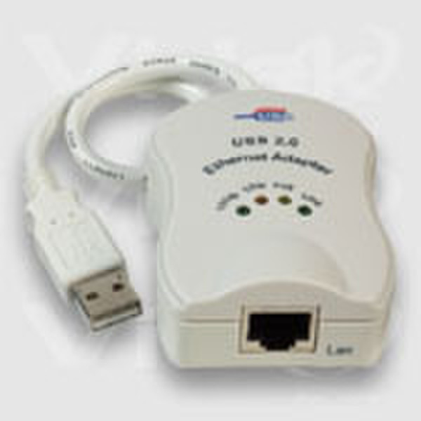 Videk UE200 USB 2.0 / 10/100 Ethernet Adaptor USB 2.0 10/100 Ethernet Белый кабельный разъем/переходник