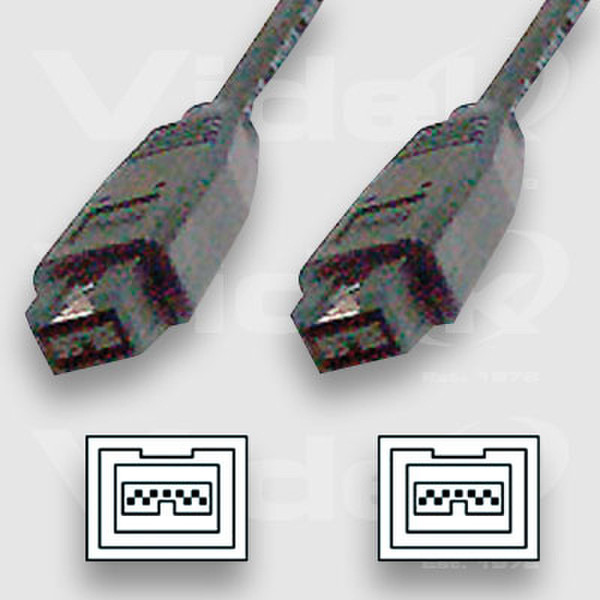 Videk 9 Pin M to 9 Pin M IEEE1394 Cable 2m 2m Schwarz Firewire-Kabel