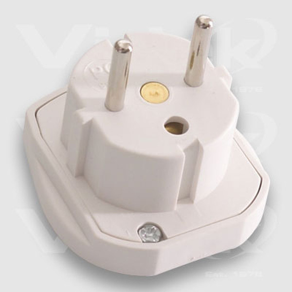 Videk UK 3 Pin Female Socket to Euro Male Plug Adaptor UK 3 Pin Euro White cable interface/gender adapter