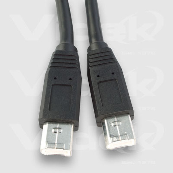 Videk 6 Pin M to 6 Pin M IEEE1394 Cable 2m 2m Black firewire cable