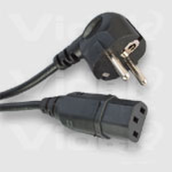 Videk IEC F / US Mains 3 Pin M - 2M 2м Черный кабель питания