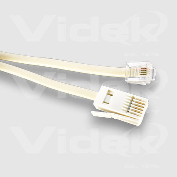 Videk RJ11 6P/4C M to UK Style M Modem Cable 2 Core 5m 5m Telefonkabel
